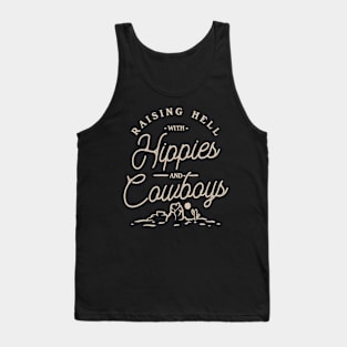 Hippies and Cowboys - Raising Hell with the Hippies and the Cowboys | Dark Brown Tank Top